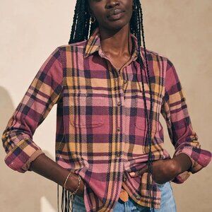 Faherty Legend Sweater Shirt Lolita Plaid Size M